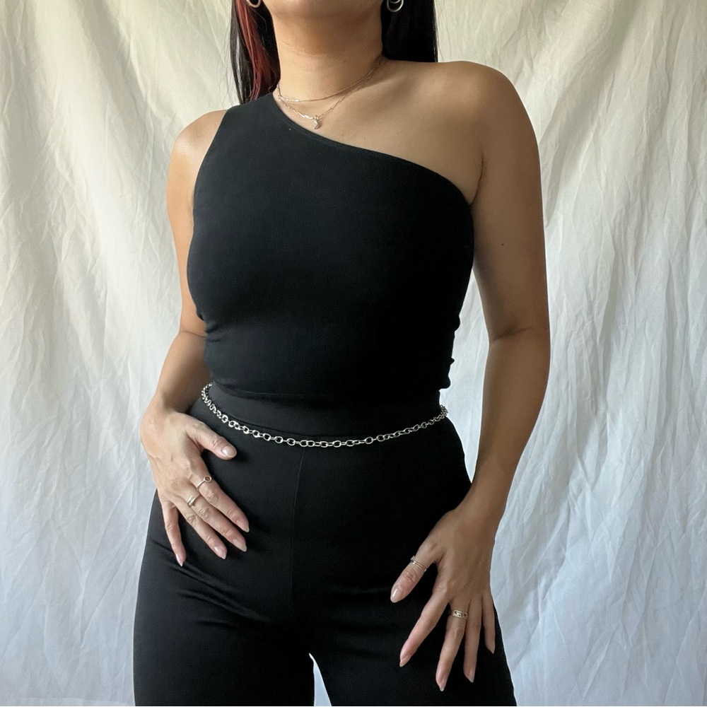 Black stretchy flare pants
